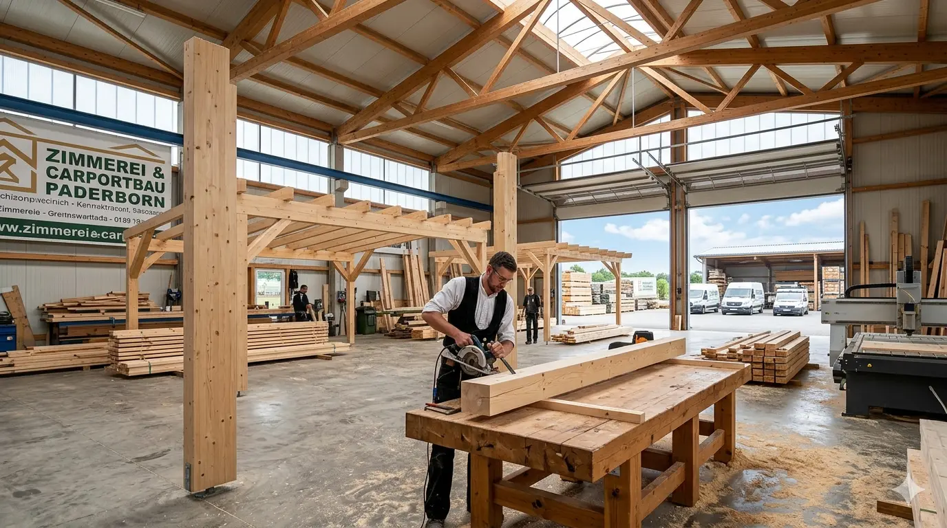 Holzbau-Fachbetrieb Paderborn – Zimmerer bei der Arbeit